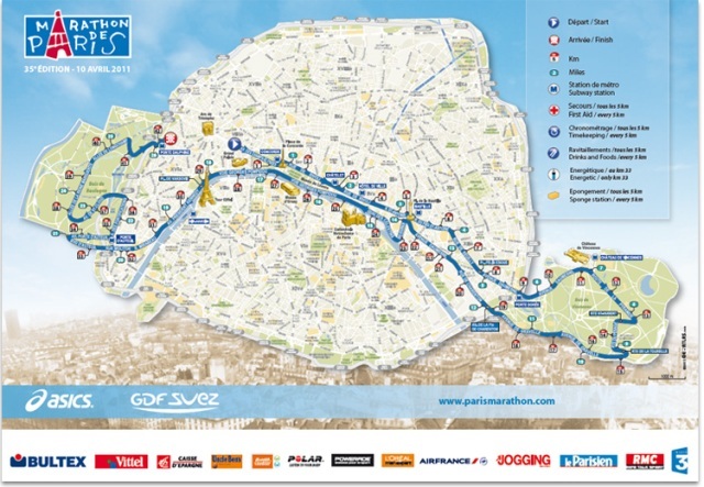 Parcours 2012 du marathon de Paris Parcours 2012 du marathon de Paris
